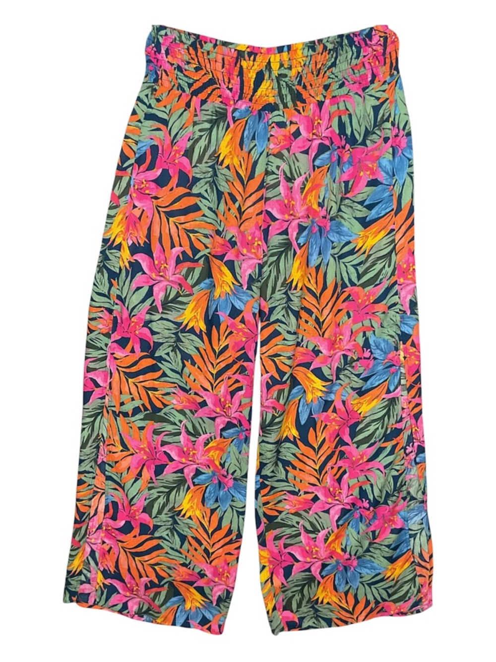 Shade & Shore Tropical Wide Leg Pants XS Split Leg Floral Beach - Picture 3 of 6